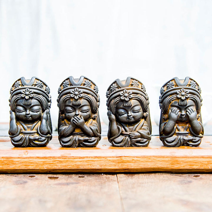 Buddha Stones手作り ザキラム 鉄粉 錆 鋳造 樹脂 像 禅 家の装飾