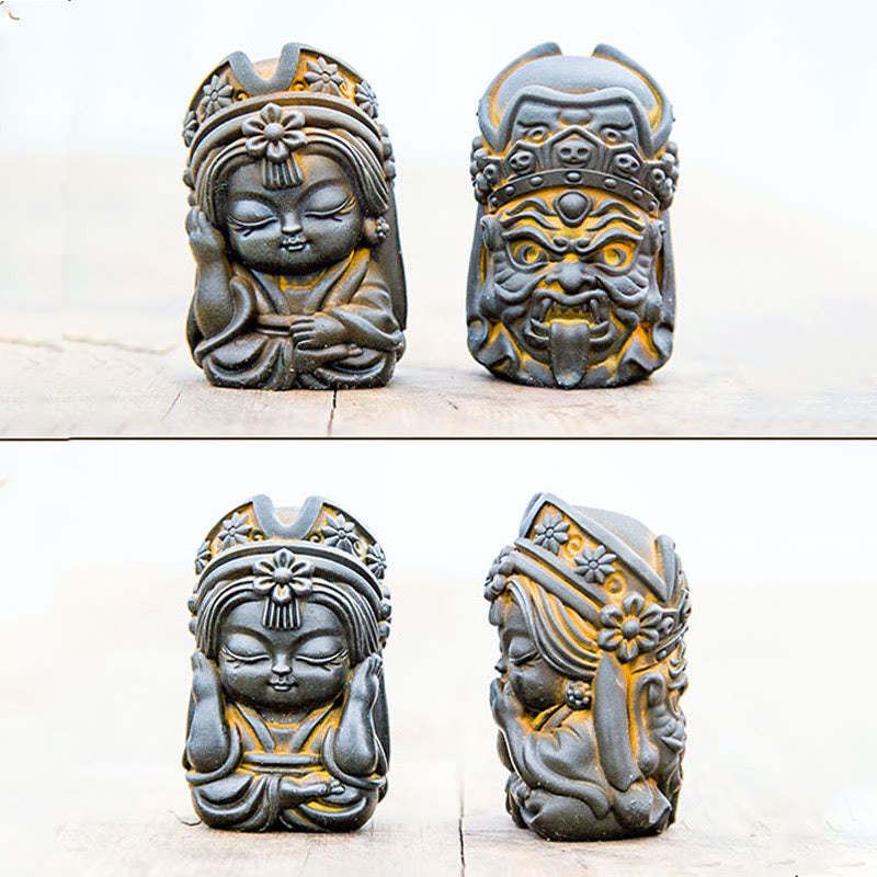 Buddha Stones手作り ザキラム 鉄粉 錆 鋳造 樹脂 像 禅 家の装飾 - image 7