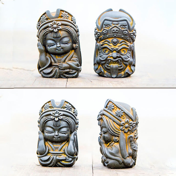 Buddha Stones手作り ザキラム 鉄粉 錆 鋳造 樹脂 像 禅 家の装飾 - image 7