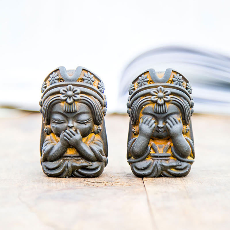 Buddha Stones手作り ザキラム 鉄粉 錆 鋳造 樹脂 像 禅 家の装飾