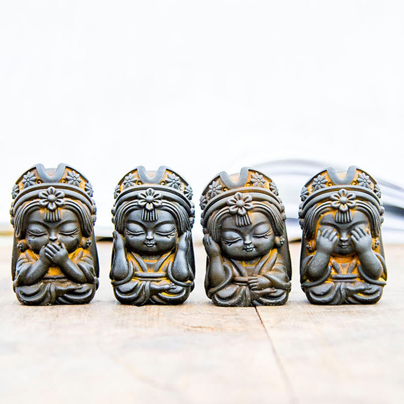 Buddha Stones手作り ザキラム 鉄粉 錆 鋳造 樹脂 像 禅 家の装飾 - image 3