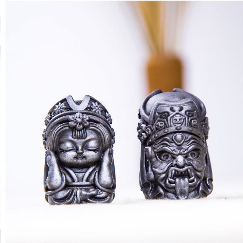 Buddha Stones手作り ザキラム 鉄粉 錆 鋳造 樹脂 像 禅 家の装飾 - image 29