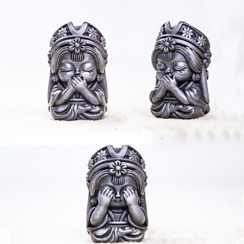 Buddha Stones手作り ザキラム 鉄粉 錆 鋳造 樹脂 像 禅 家の装飾 - image 37