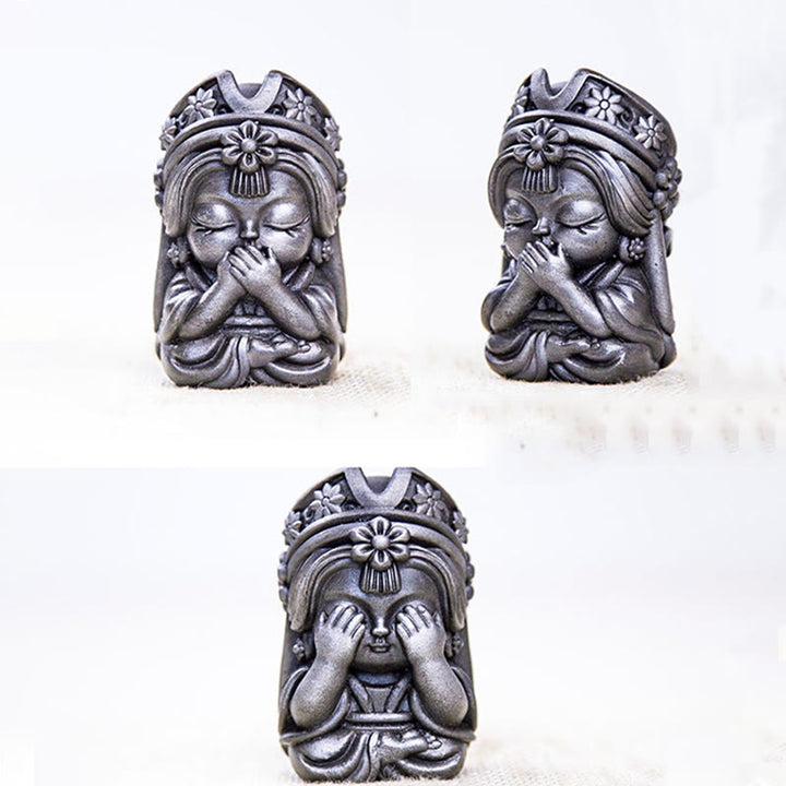 Buddha Stones手作り ザキラム 鉄粉 錆 鋳造 樹脂 像 禅 家の装飾 - image 37