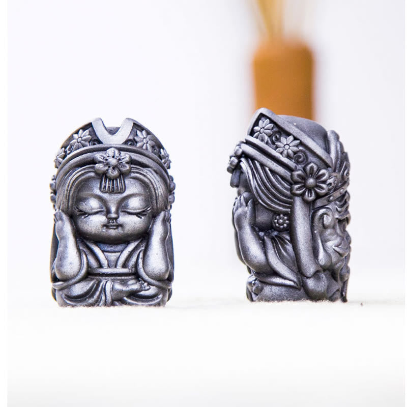 Buddha Stones手作り ザキラム 鉄粉 錆 鋳造 樹脂 像 禅 家の装飾 - image 35