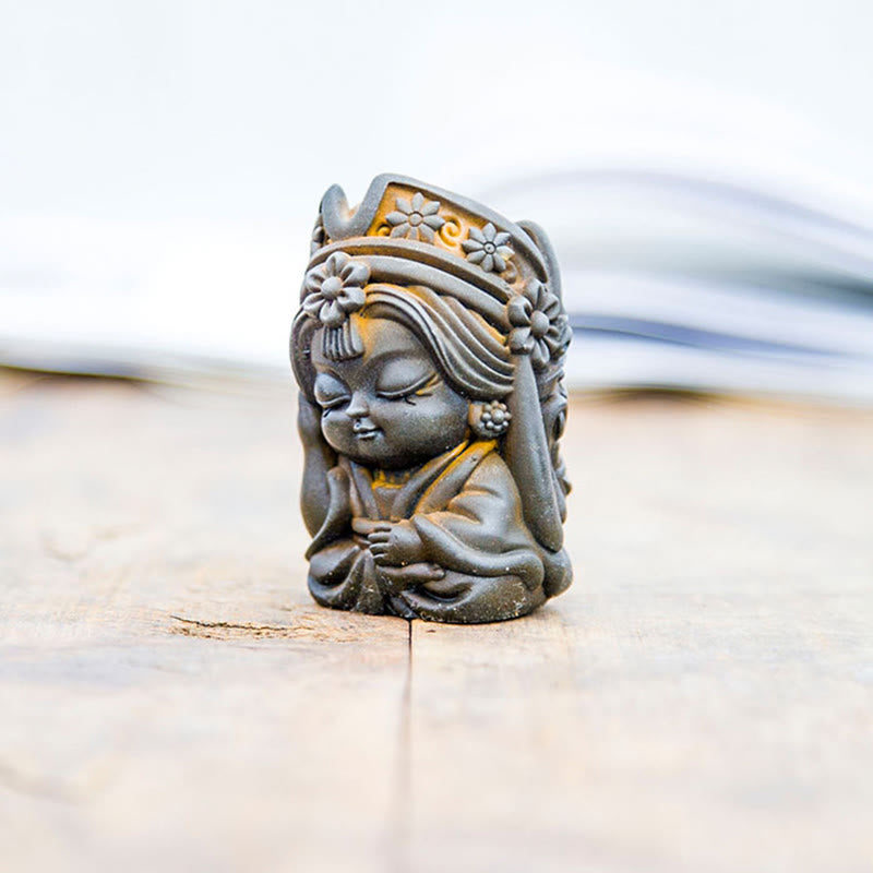 Buddha Stones手作り ザキラム 鉄粉 錆 鋳造 樹脂 像 禅 家の装飾 - image 15