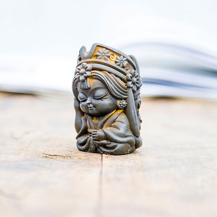 Buddha Stones手作り ザキラム 鉄粉 錆 鋳造 樹脂 像 禅 家の装飾 - image 15