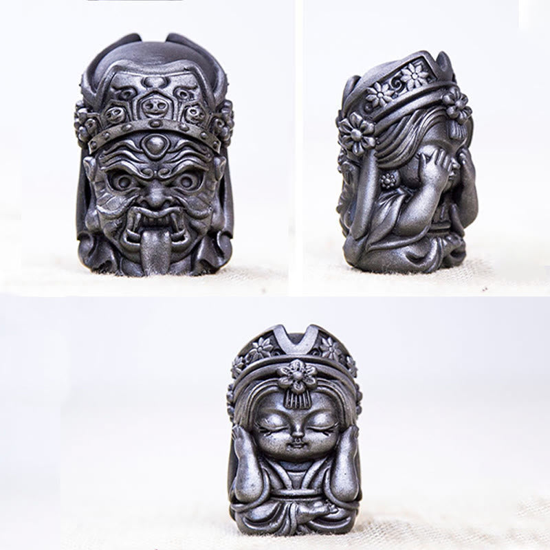Buddha Stones手作り ザキラム 鉄粉 錆 鋳造 樹脂 像 禅 家の装飾 - image 36