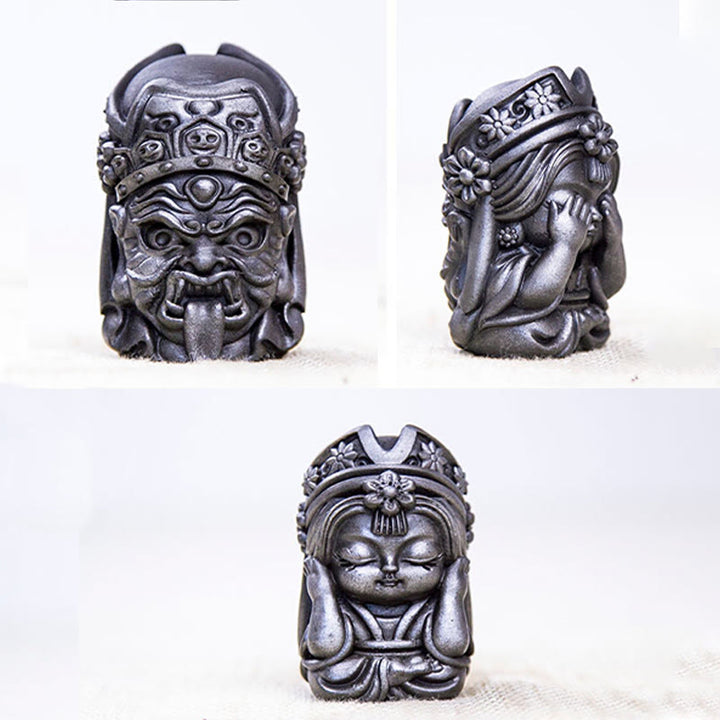 Buddha Stones手作り ザキラム 鉄粉 錆 鋳造 樹脂 像 禅 家の装飾 - image 36