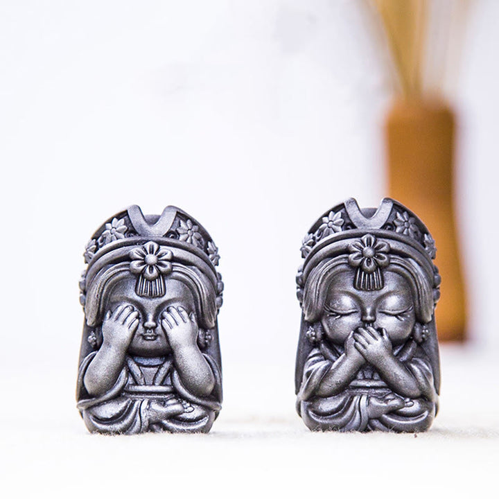 Buddha Stones手作り ザキラム 鉄粉 錆 鋳造 樹脂 像 禅 家の装飾 - image 33