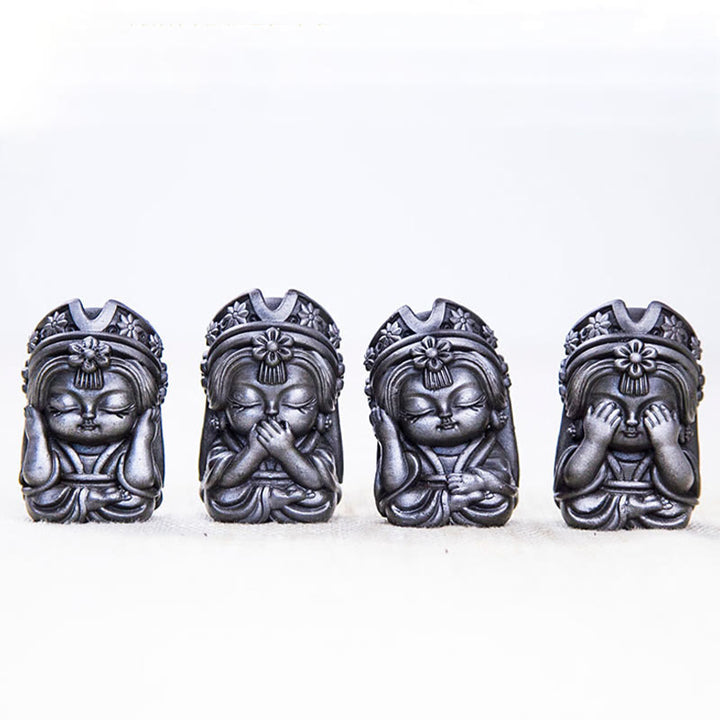Buddha Stones手作り ザキラム 鉄粉 錆 鋳造 樹脂 像 禅 家の装飾 - image 38