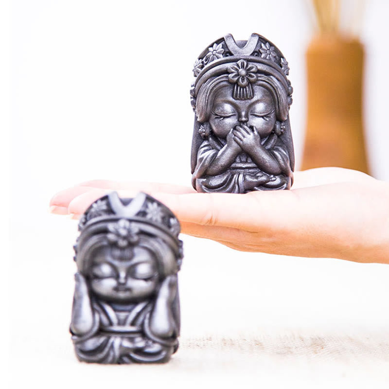 Buddha Stones手作り ザキラム 鉄粉 錆 鋳造 樹脂 像 禅 家の装飾 - image 34