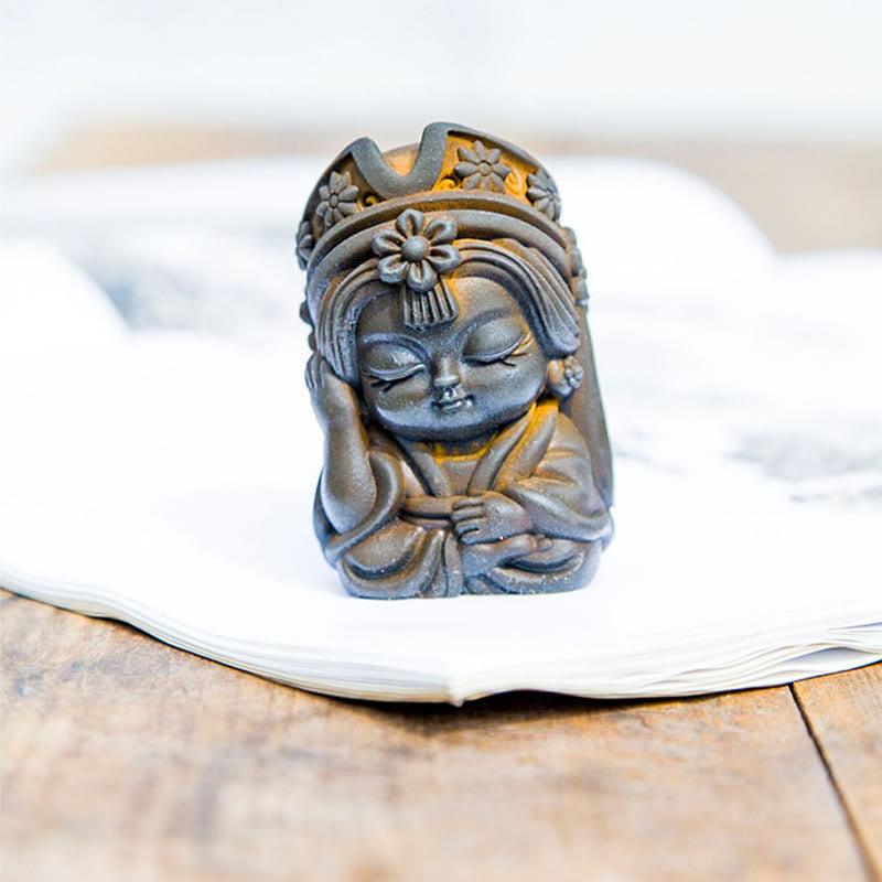 Buddha Stones手作り ザキラム 鉄粉 錆 鋳造 樹脂 像 禅 家の装飾 - image 16