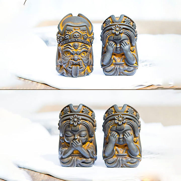 Buddha Stones手作り ザキラム 鉄粉 錆 鋳造 樹脂 像 禅 家の装飾 - image 8