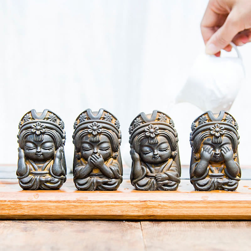 Buddha Stones手作り ザキラム 鉄粉 錆 鋳造 樹脂 像 禅 家の装飾