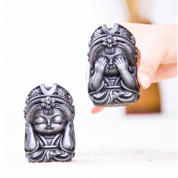 Buddha Stones手作り ザキラム 鉄粉 錆 鋳造 樹脂 像 禅 家の装飾 - image 32