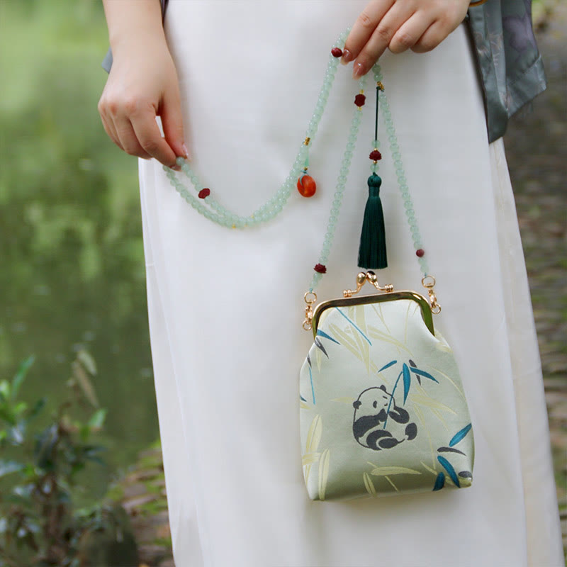 Buddha Stonesのレトロな中国刺繍パールチェーンクロスボディバッグショルダーバッグ - image 8