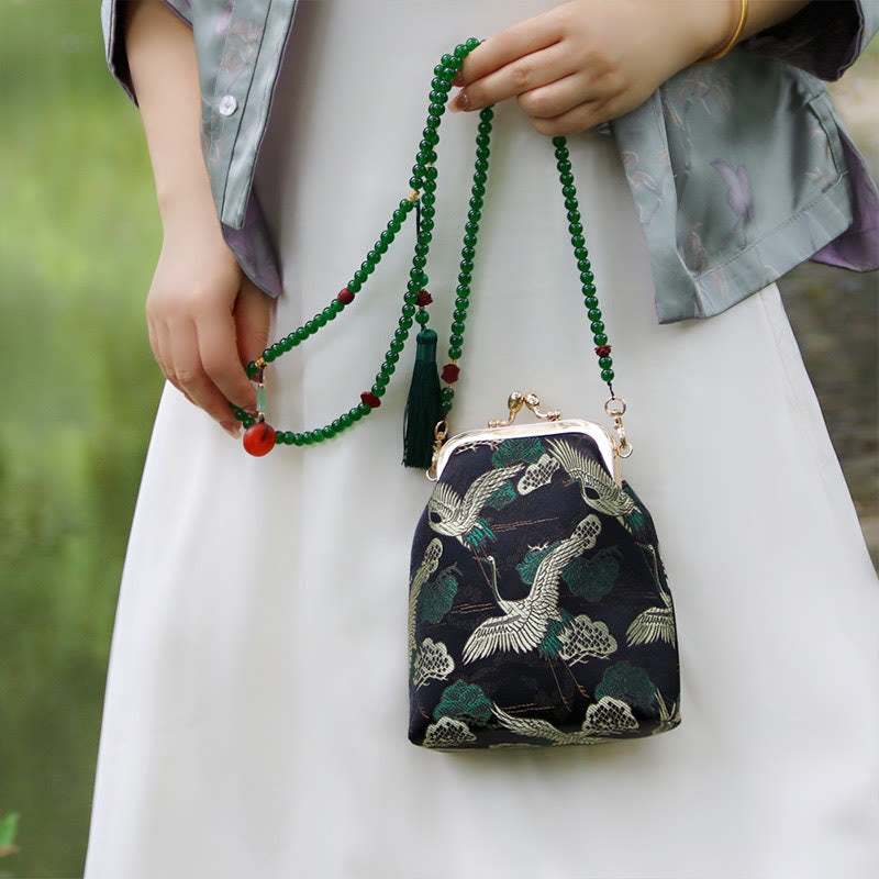 Buddha Stonesのレトロな中国刺繍パールチェーンクロスボディバッグショルダーバッグ - image 2