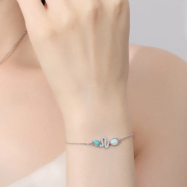 Buddha Stones925スターリングシルバー ターコイズオパール 蛇年守護ブレスレット