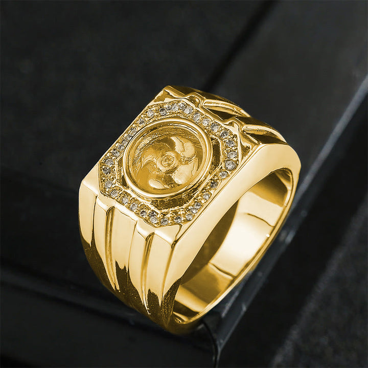 Buddha Stones金メッキ 銅 真鍮 風車 ヒーリングリング