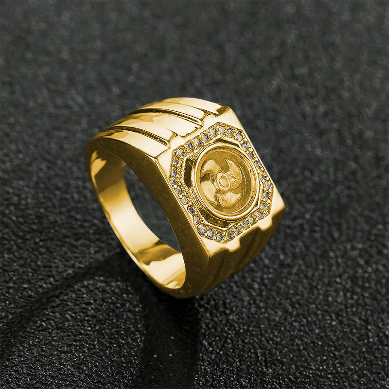 Buddha Stones金メッキ 銅 真鍮 風車 ヒーリングリング