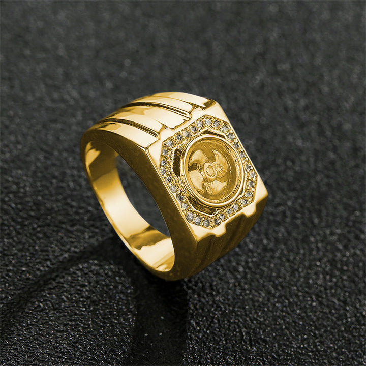 Buddha Stones金メッキ 銅 真鍮 風車 ヒーリングリング