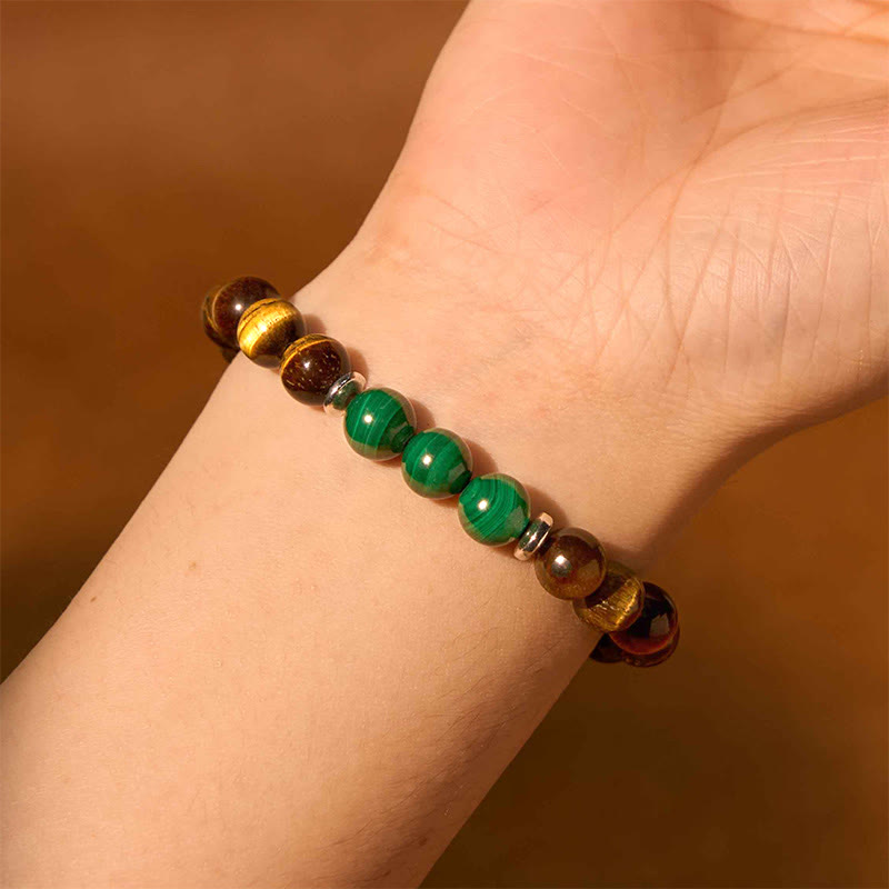 Buddha Stonesタイガーアイ グリーンタイガーアイ 勇気ブレスレット