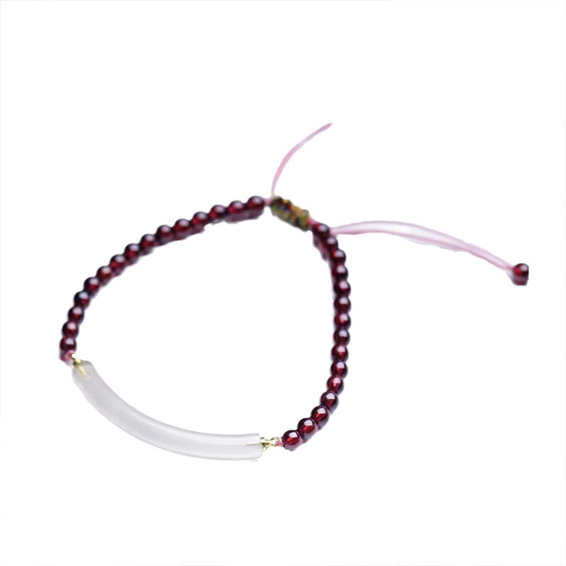 ガーネット グレーアゲート カフブレスレット ハーフ バングル 天然石 守護 開運 | Buddha Stones