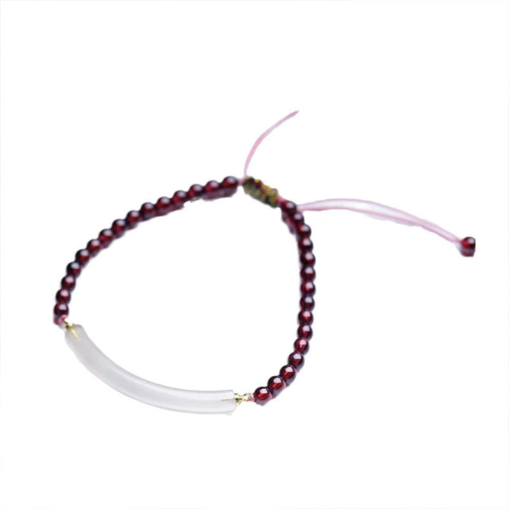 ガーネット グレーアゲート カフブレスレット ハーフ バングル 天然石 守護 開運 | Buddha Stones