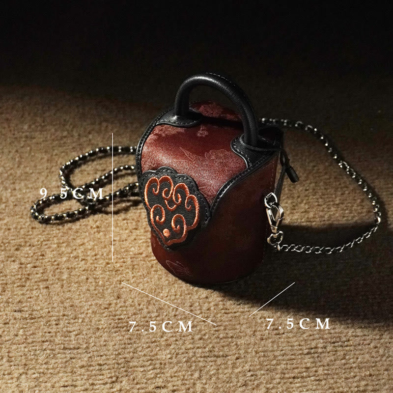 Buddha Stones、吉兆の雲、蝶、花、翔雲社シルククロスボディバッグ、ハンドバッグ