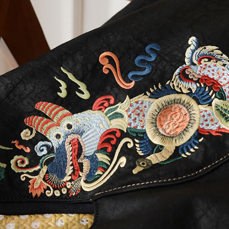Buddha Stones、魚、花、鳳凰の刺繍、翔雲舎シルクショルダーバッグ