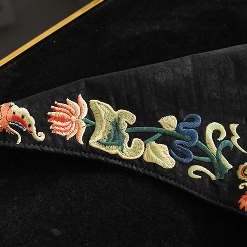 Buddha Stones、魚、花、鳳凰の刺繍、翔雲舎シルクショルダーバッグ