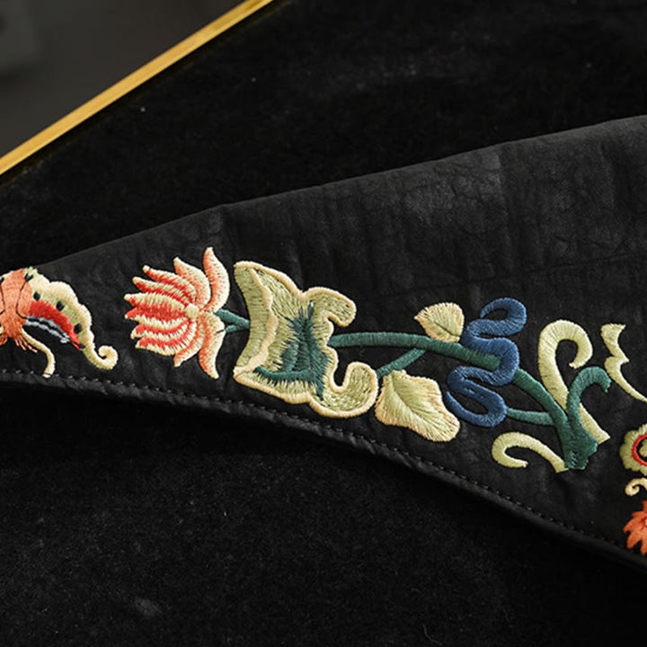 Buddha Stones、魚、花、鳳凰の刺繍、翔雲舎シルクショルダーバッグ