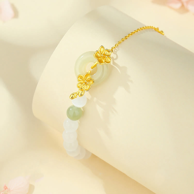 Buddha Stonesクリソベリル 和田翡翠 999スターリングシルバー ラブブレスレット