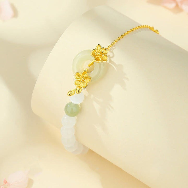 Buddha Stonesクリソベリル 和田翡翠 999スターリングシルバー ラブブレスレット