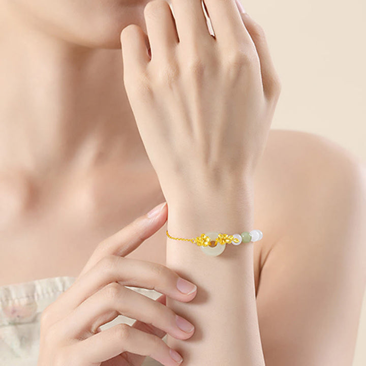 Buddha Stonesクリソベリル 和田翡翠 999スターリングシルバー ラブブレスレット - image 3