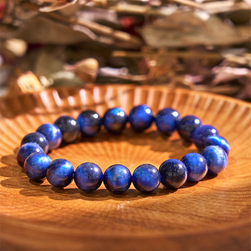 Buddha Stonesブルータイガーアイ守護ブレスレット - 0.31インチ（8mm） - image 1
