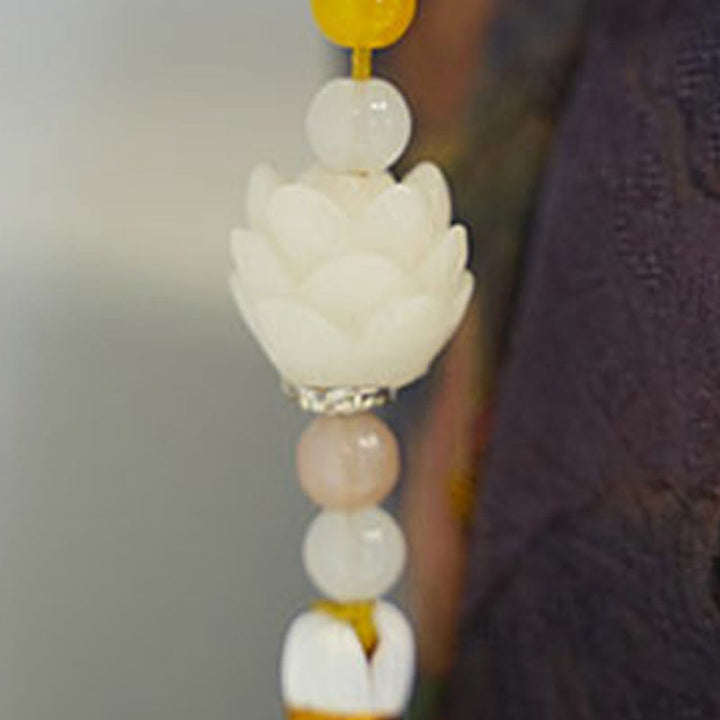 Buddha Stones、蓮、竹、鶴、鹿、蝶、山、翔雲社、シルク宋錦織の斜め掛けバッグ、ショルダーバッグ