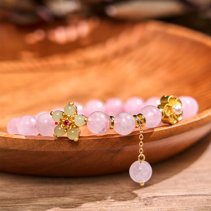 Buddha Stonesピンククリスタル シトリンフラワー ウォームスブレスレット