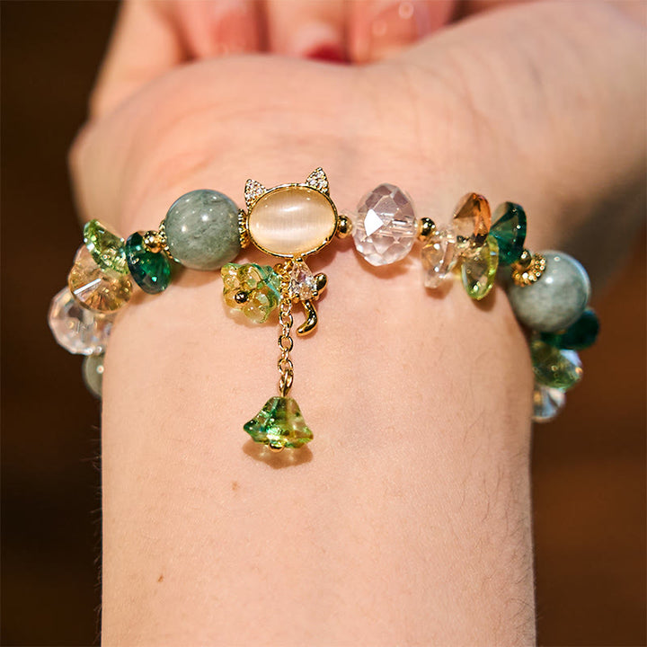 Buddha Stonesアメジストグリーンクリスタルレッドクリスタルキャットバランスブレスレット - image 12