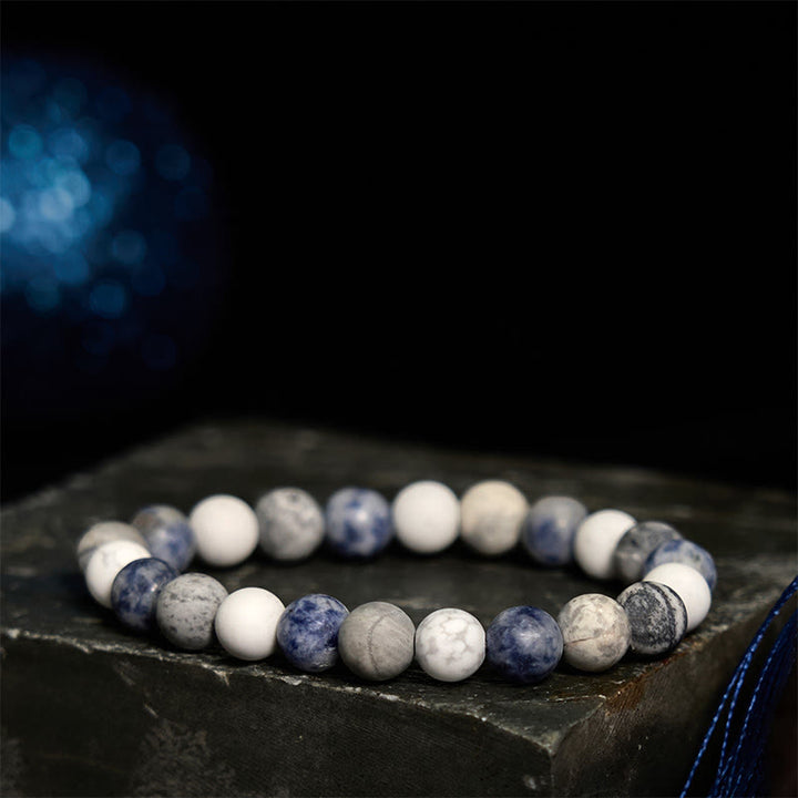 Buddha Stonesホワイトターコイズ ピカソジャスパー ブルースポットジャスパー リラクゼーションブレスレット