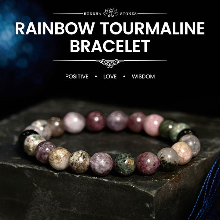 Buddha Stonesレインボートルマリン ポジティブブレスレット