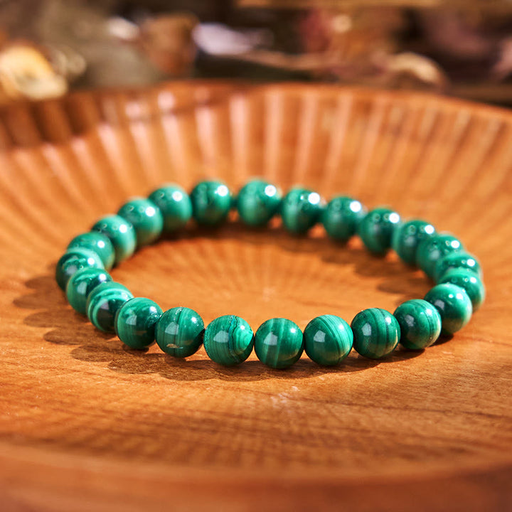 Buddha Stones天然マラカイト 保護 静寂 ブレスレット