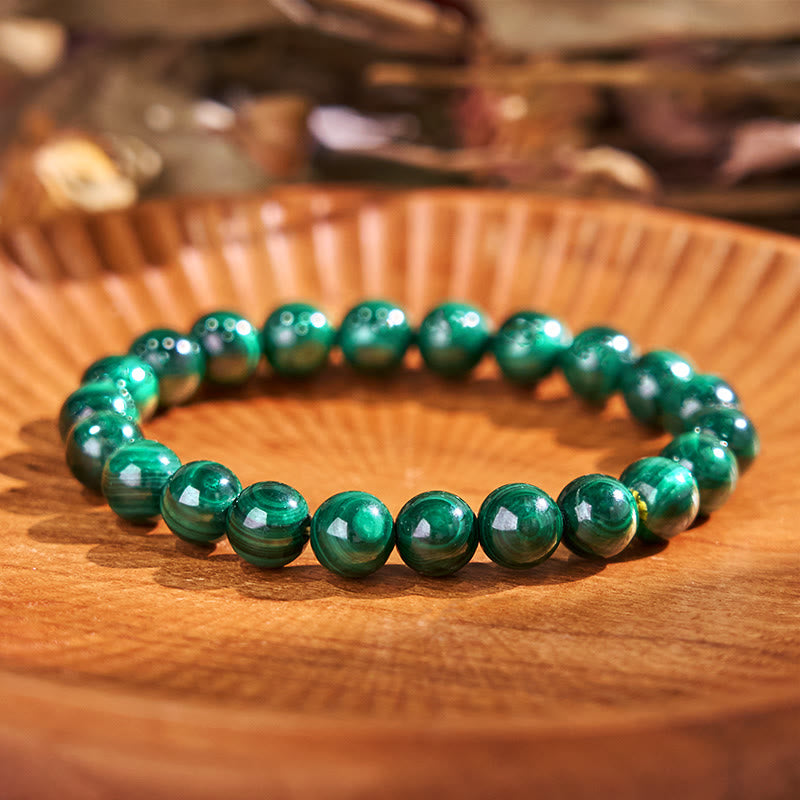 Buddha Stones天然マラカイト 保護 静寂 ブレスレット