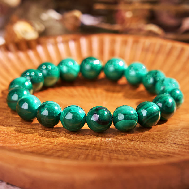 Buddha Stones天然マラカイト 保護 静寂 ブレスレット