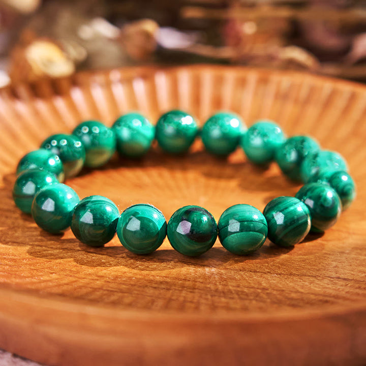 Buddha Stones天然マラカイト 保護 静寂 ブレスレット
