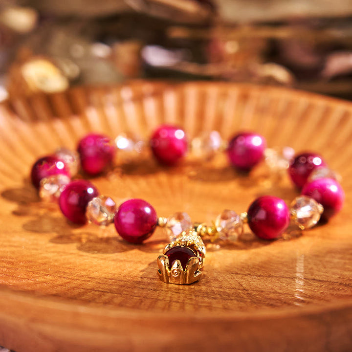 Buddha Stonesレッドタイガーアイ 貔貅 狐 守護 自信 ブレスレット