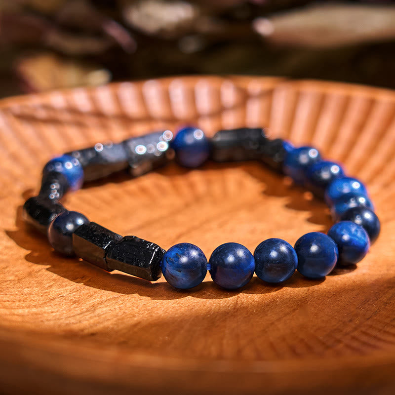 Buddha Stonesブルータイガーアイ ブラックトルマリン パワーブレスレット