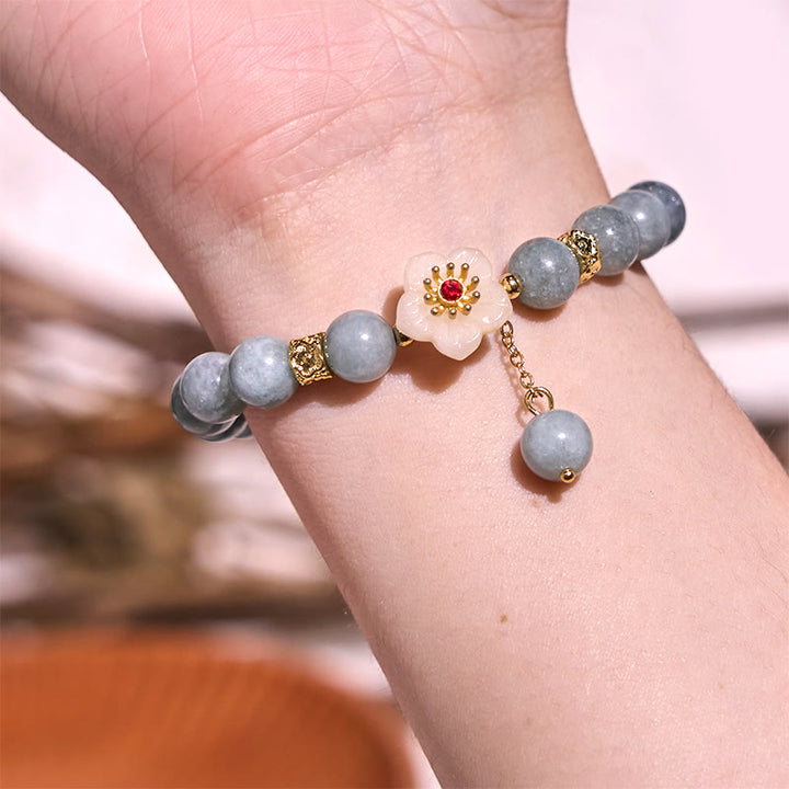 Buddha Stones翡翠の豊穣の花のブレスレット