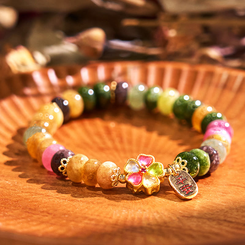 Buddha Stones トルマリン翡翠 安全・健康・愛を願うブレスレット